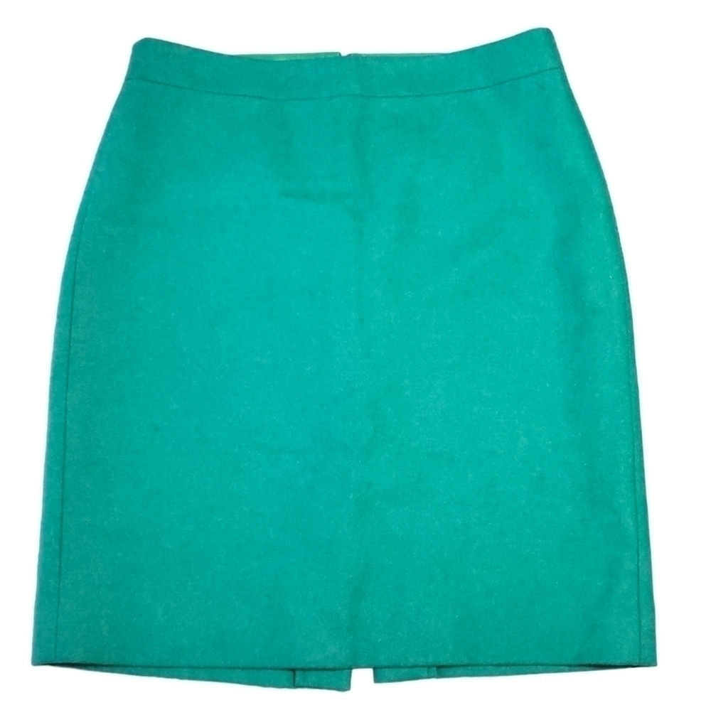 J. Crew The Pencil Skirt Green Emerald Straight Skirt, Size 6
